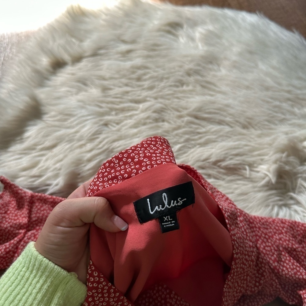 Lulu’s Castana Rust Red Print Button Up Dress - image 4